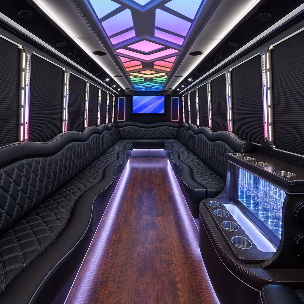 20 Passenger Party Bus Interior