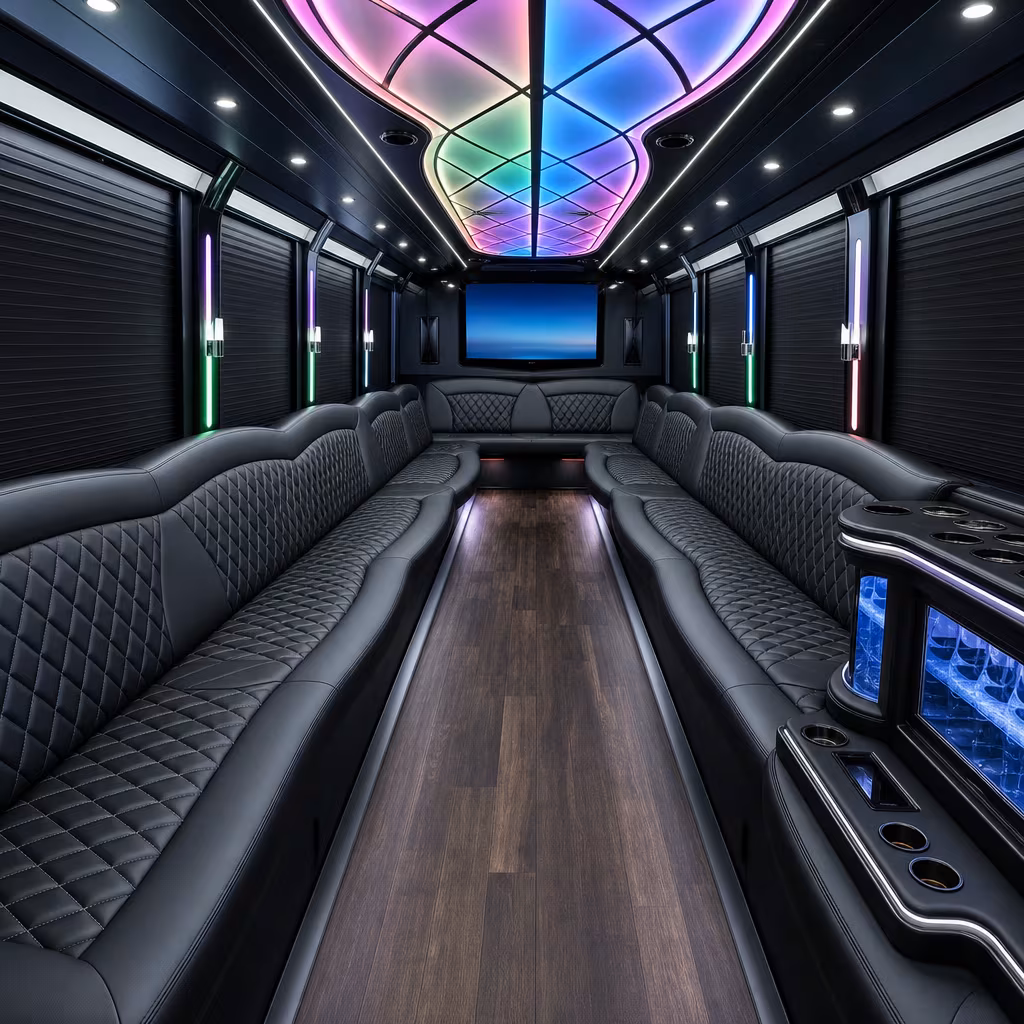 25 Passenger Party Bus Interior