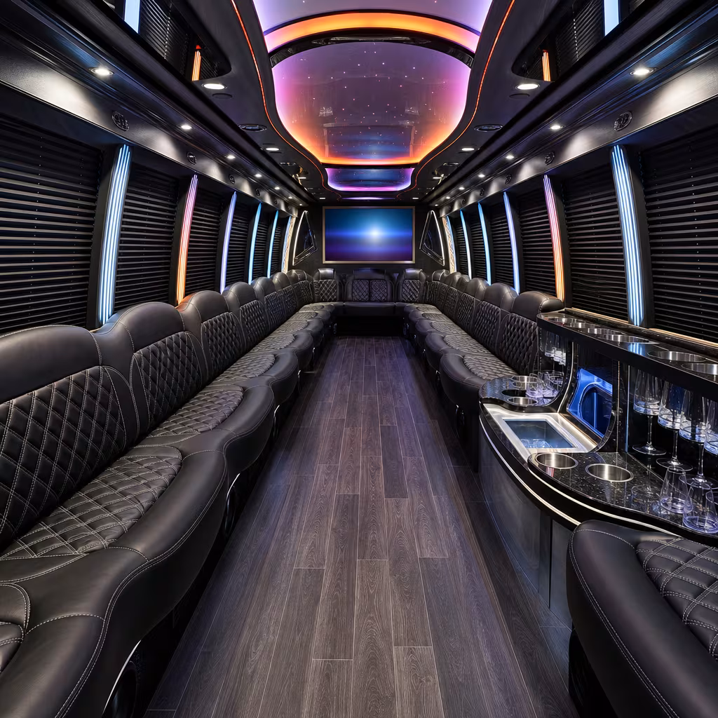 30 Passenger Party Bus Interior