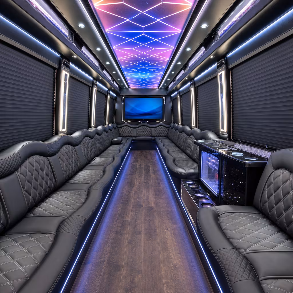 30 Passenger Party Bus Interior