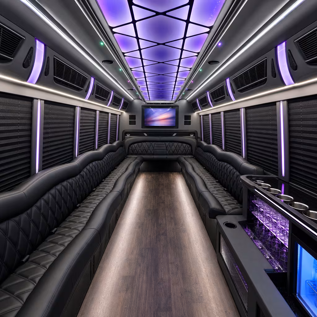 40 Passenger Party Bus Interior