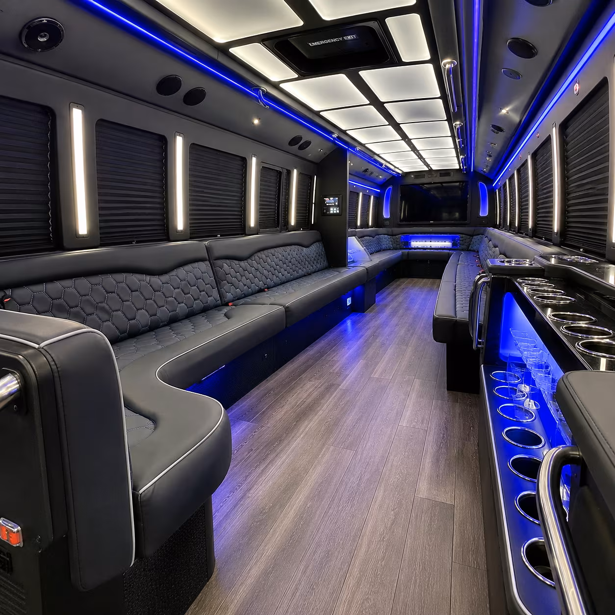 Boynton Beach Private Event Transportation party bus interior