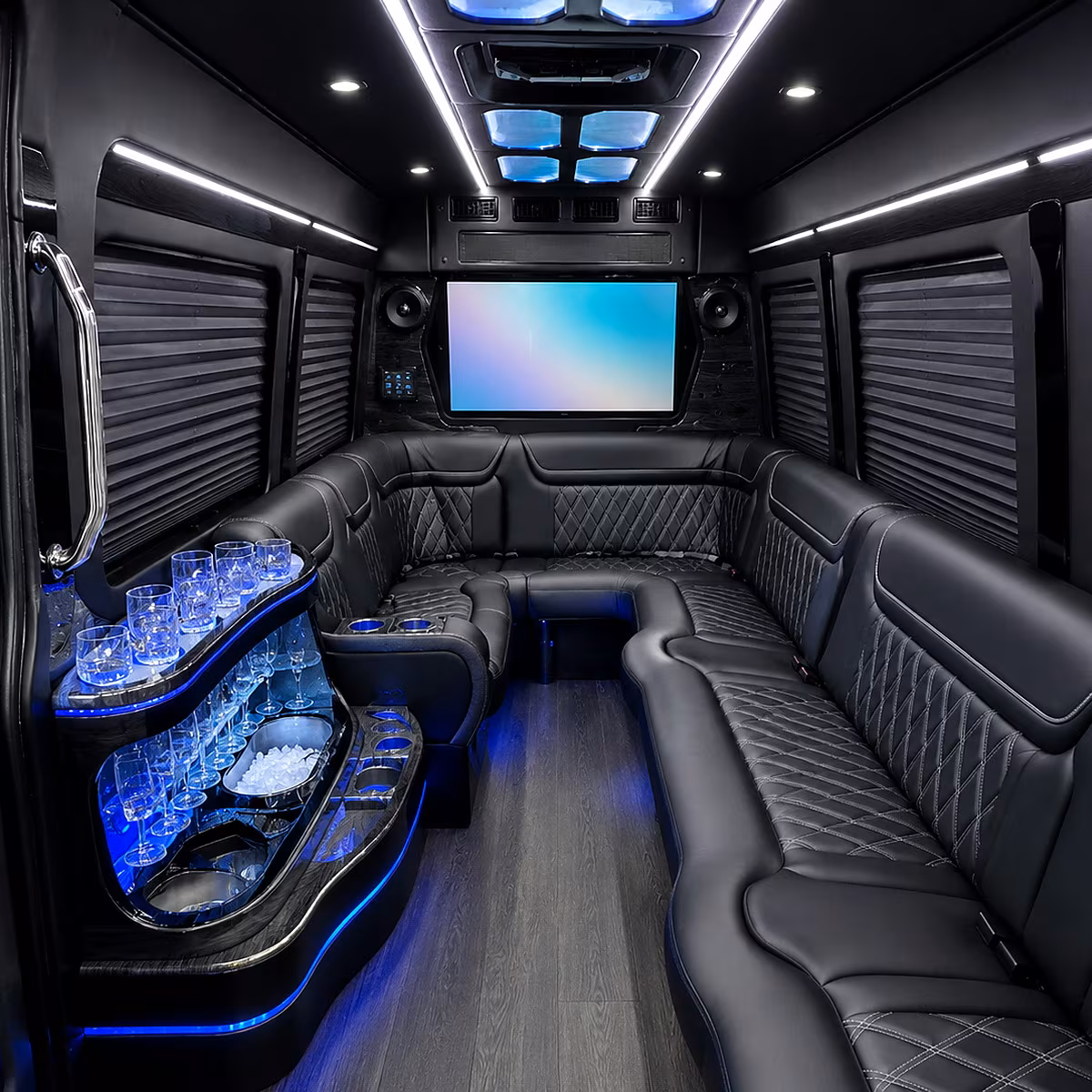 Boynton Beach Prom & Homecoming Transportation party bus interior