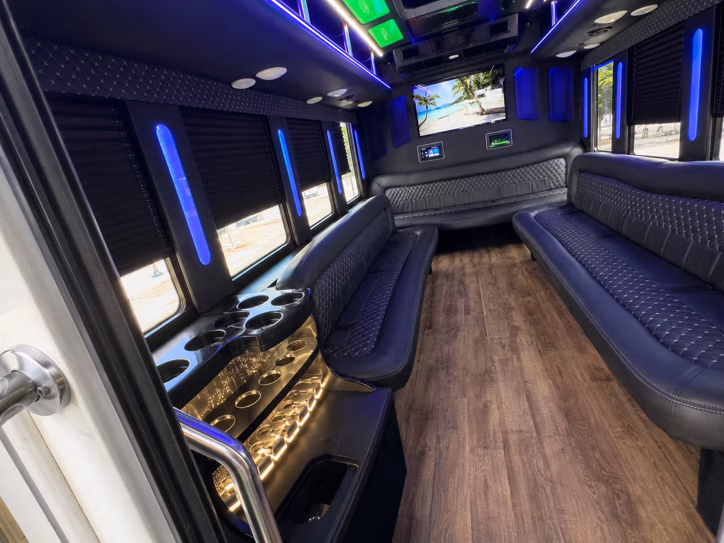 Boynton Beach Sporting Event Transportation party bus exterior