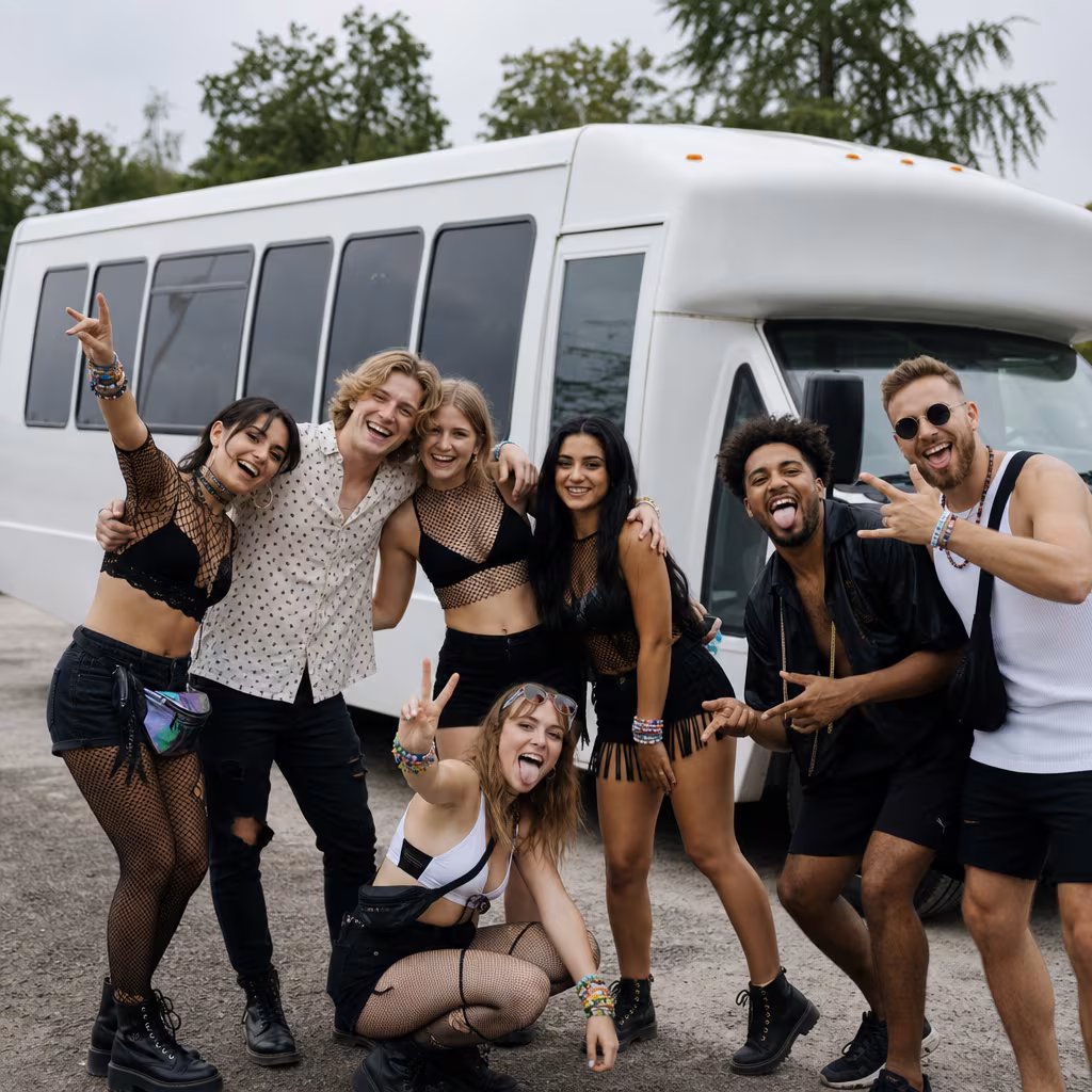 Black Mercedes Sprinter van staged for an Boynton Beach Concert Transportation group