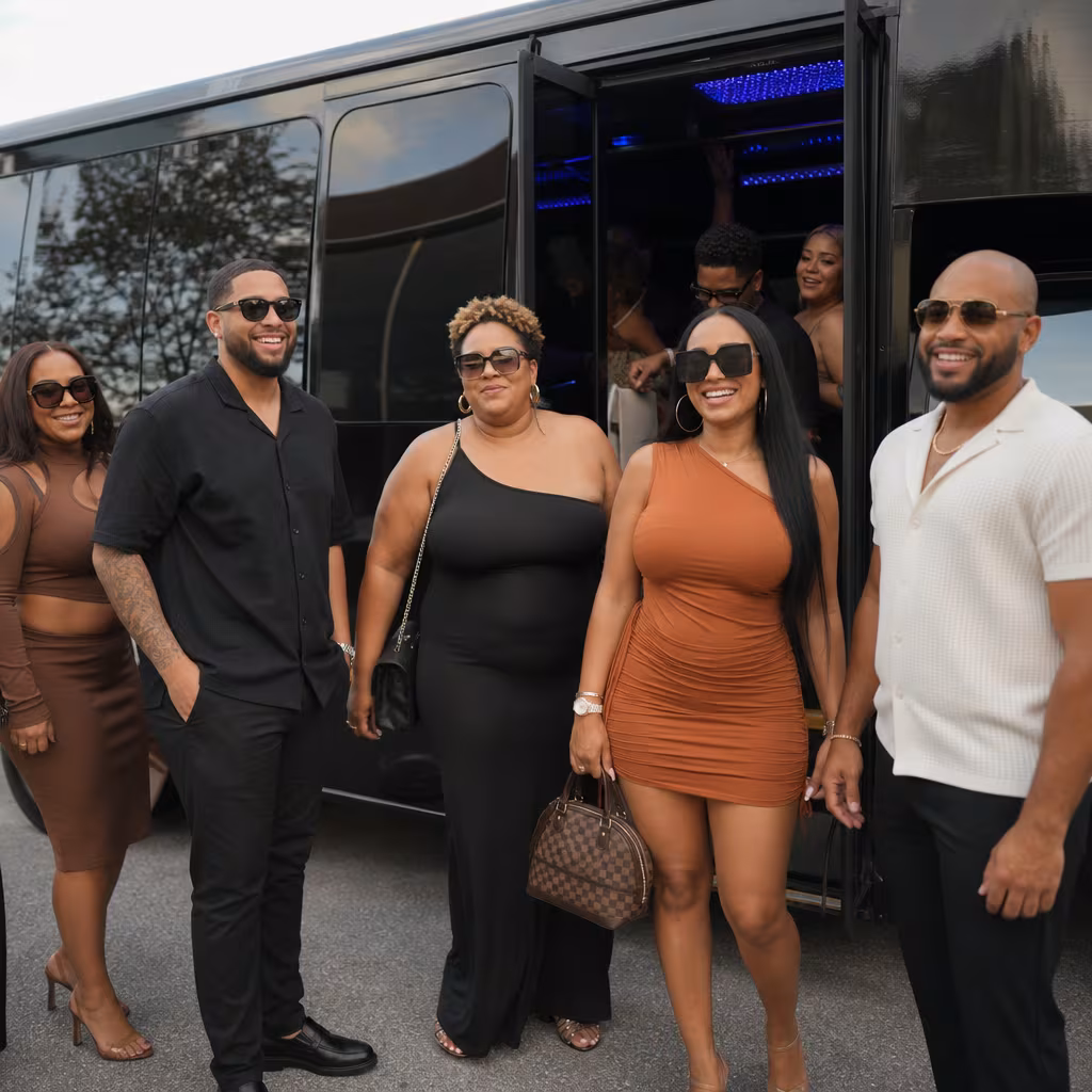 Passengers loading luggage while boarding an Boynton Beach group shuttle