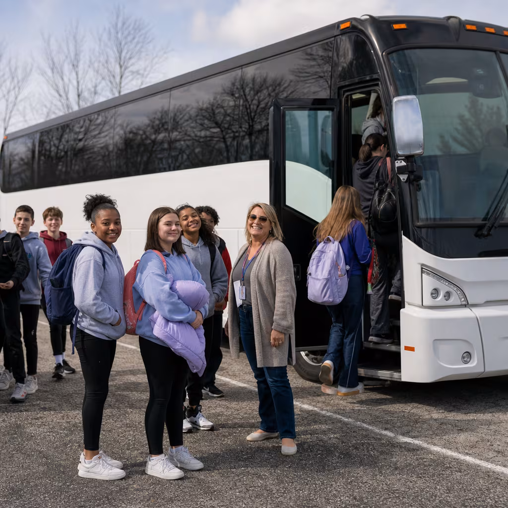 Passengers loading luggage while boarding an Boynton Beach group shuttle